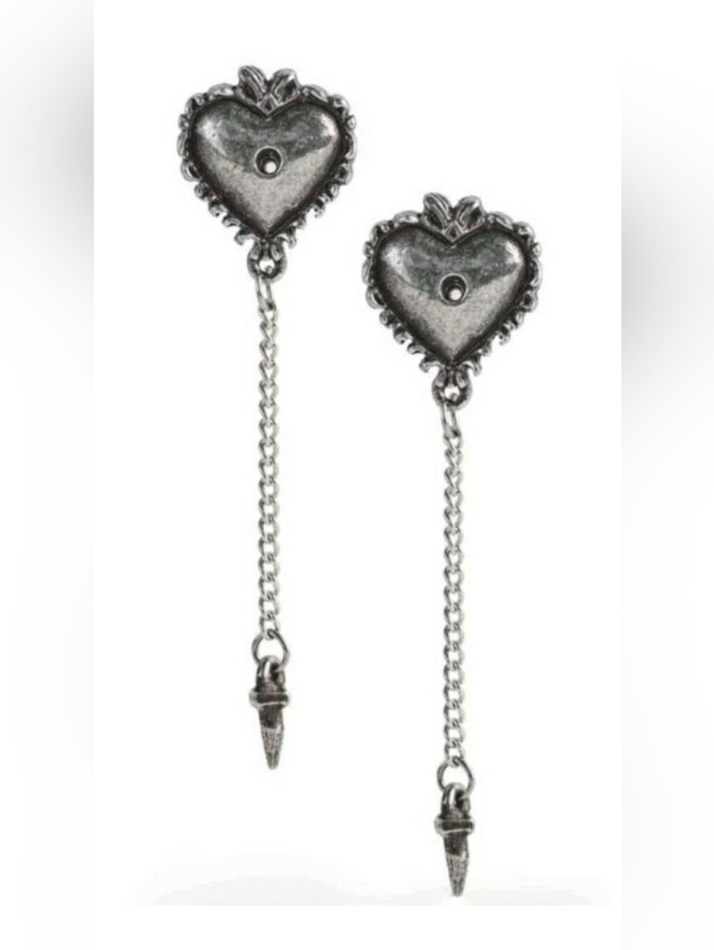 NEW Alchemy England Witches Heart Studs Pewter Earrings UK Gothic